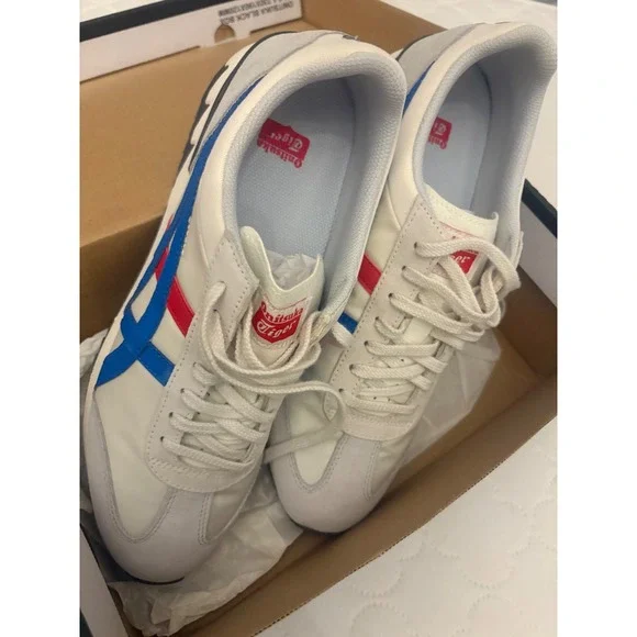 NEW Onitsuka Tiger California 78 Ex Cream Blue Red Mens Size 10.5 Shoes Sneakers - Picture 5 of 6